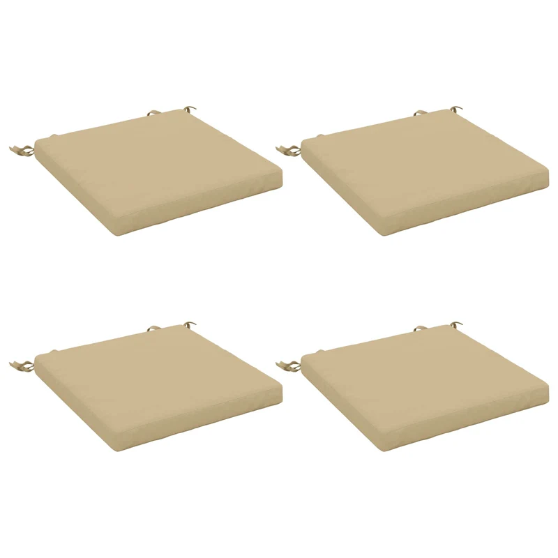 Seat Cushions SOEST 4 pcs 100% Polyester Beige 50 x 50 x 5 cm