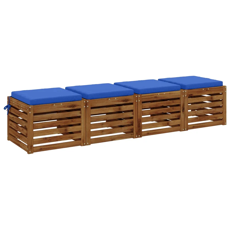 Seat Cushions SOEST 4 pcs 100% Polyester Royal Blue
