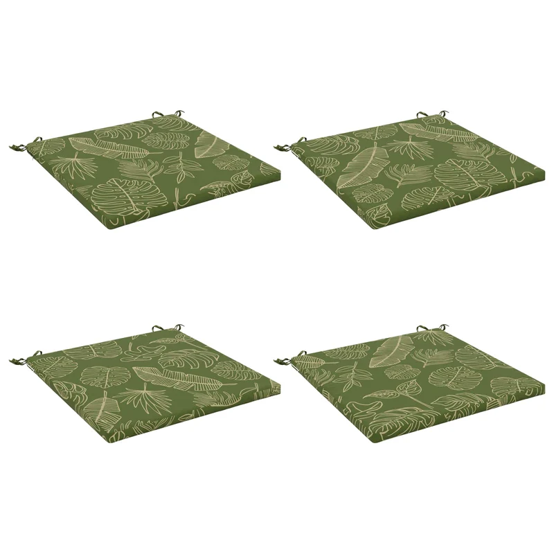 Seat Cushions SOEST 4 pcs 100% Polyester Leaf Design