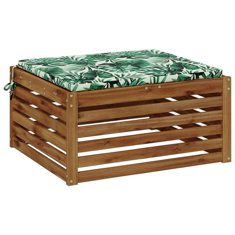 Seat Cushions SOEST 100% Polyester Leaf Pattern 70 x 70 x 3 cm