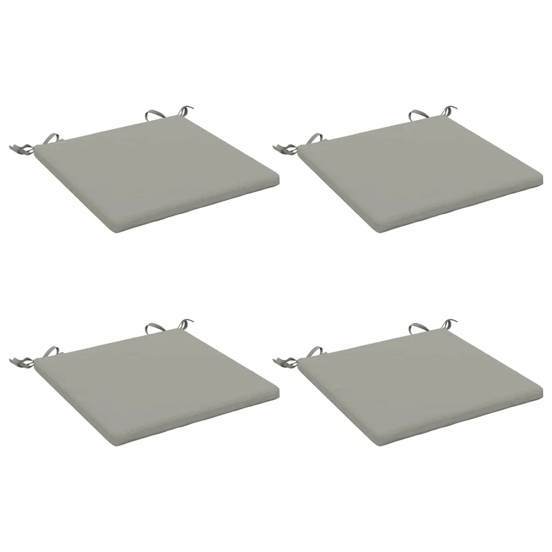 Seat Cushions SOEST 4 pcs 100% Polyester Grey 40 x 40 x 3 cm