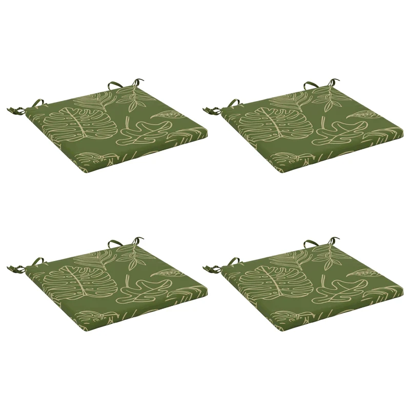 Seat Cushions SOEST 4 pcs 100% Polyester Leaf Design