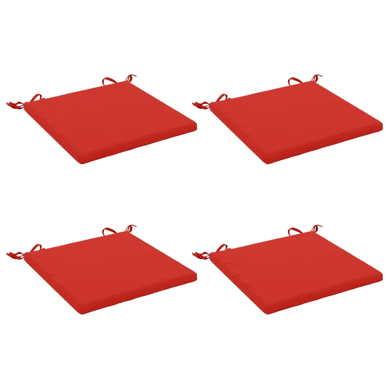 Seat Cushions SOEST 4 pcs 100% Polyester Red 40 x 40 x 3 cm