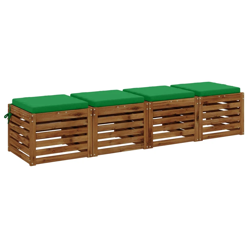 Seat Cushions SOEST 4 pcs 100% Polyester Green 50 x 50 x 5 cm