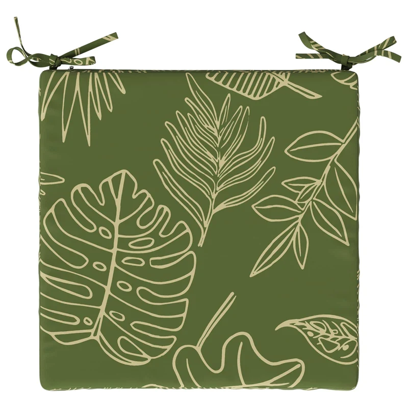 Seat Cushions SOEST 4 pcs 100% Polyester Leaf Design