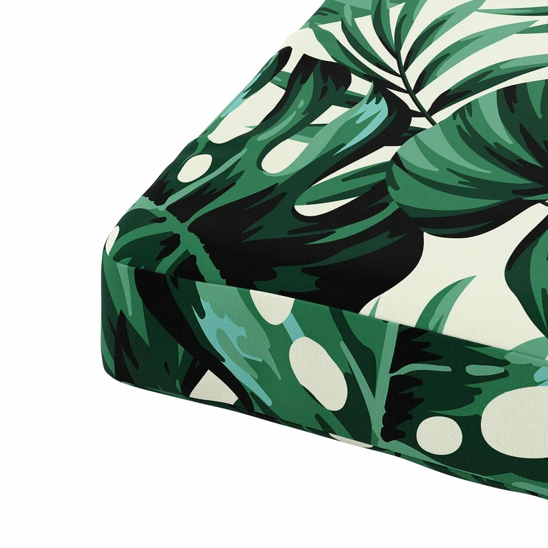 Seat Cushions SOEST 4 pcs 100% Polyester Leaf Pattern