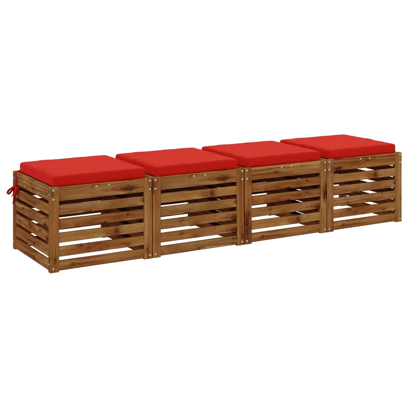 Seat Cushions SOEST 4 pcs 100% Polyester Red 50 x 50 x 5 cm