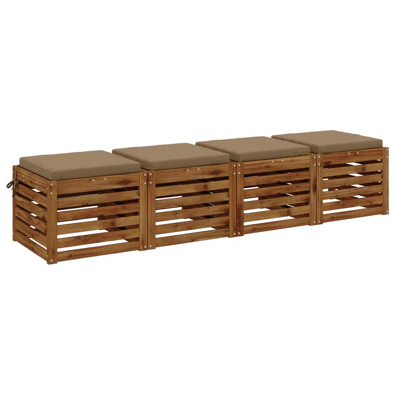 Seat Cushions SOEST 4 pcs 100% Polyester Taupe 50 x 50 x 5 cm