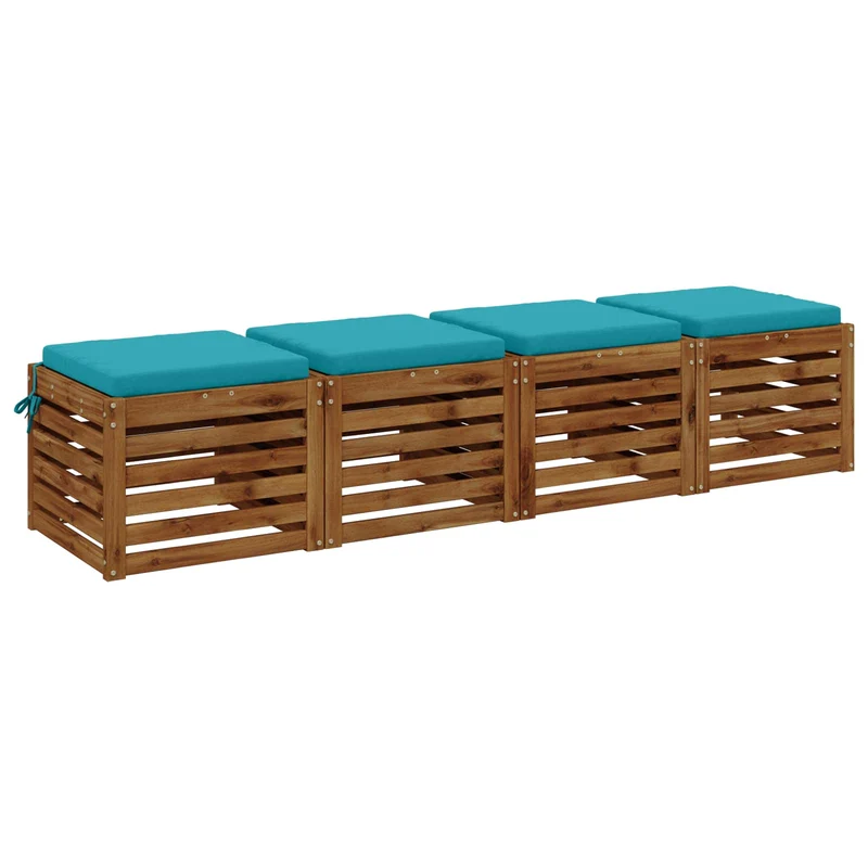 Seat Cushions SOEST 4 pcs 100% Polyester Turquoise