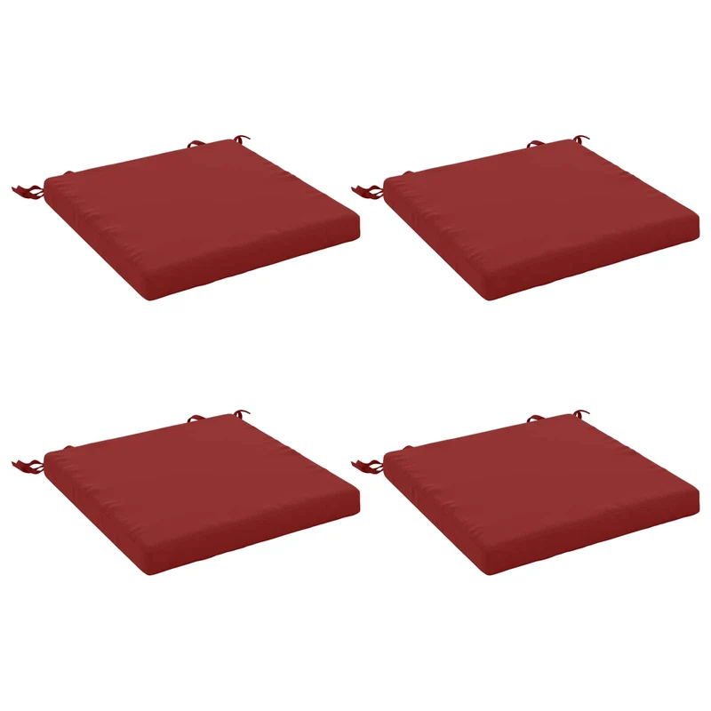 Seat Cushions SOEST 4 pcs 100% Polyester Wine Red