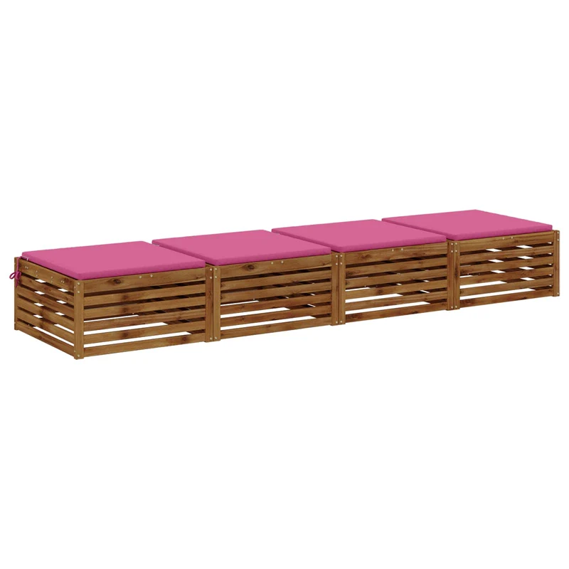 Seat Cushions SOEST 4 pcs 100% Polyester Pink 70 x 70 x 3 cm