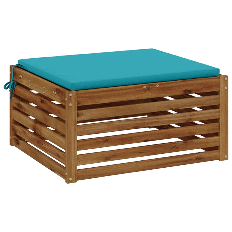 Seat Cushions SOEST 100% Polyester Turquoise 70 x 70 x 3 cm