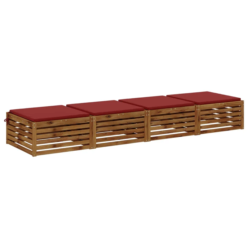 Seat Cushions SOEST 4 pcs 100% Polyester Wine Red