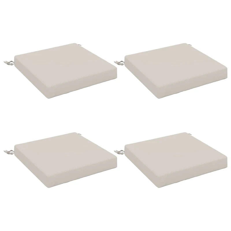 Seat Cushions SOEST 4 pcs 100% Polyester White 50 x 50 x 7 cm