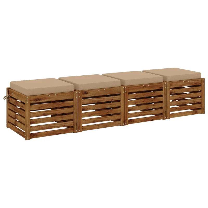 Seat Cushions SOEST 4 pcs 100% Polyester Sand 50 x 50 x 7 cm