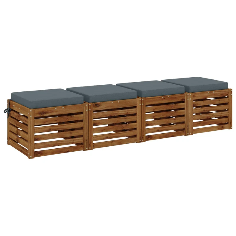 Seat Cushions SOEST 4 pcs 100% Polyester Blue 50 x 50 x 7 cm