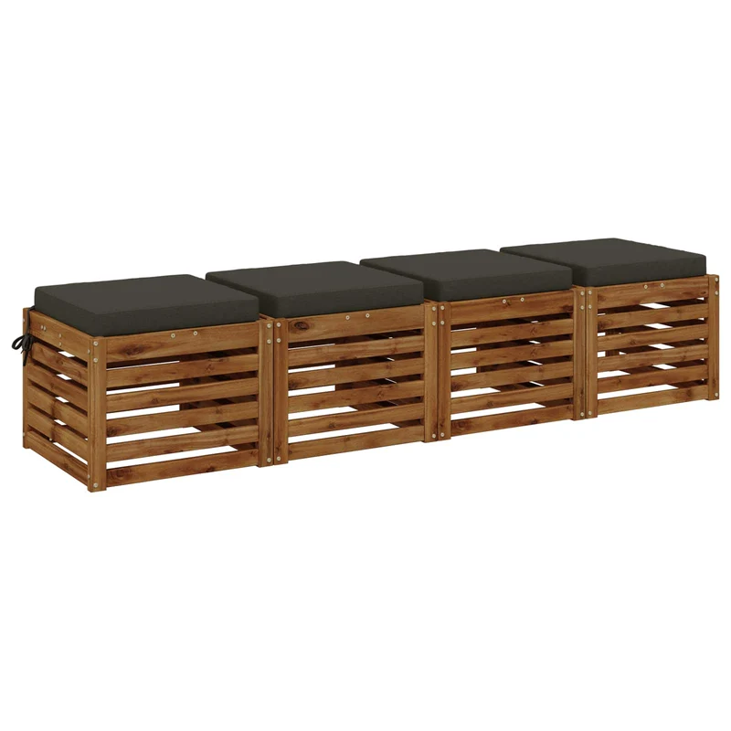 Seat Cushions SOEST 4 pcs 100% Polyester Anthracite