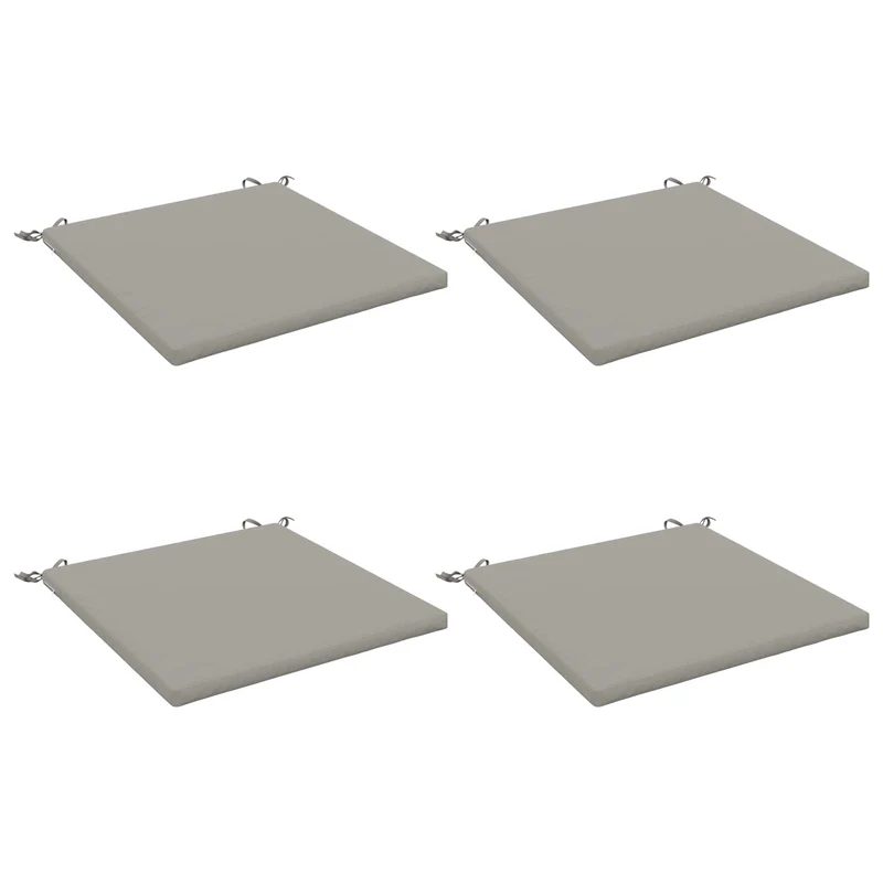 Seat Cushions SOEST 4 pcs 100% Polyester Grey 60 x 60 x 3 cm