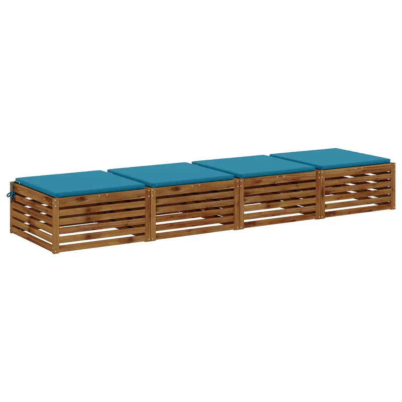 Seat Cushions SOEST 4 pcs 100% Polyester Light Blue