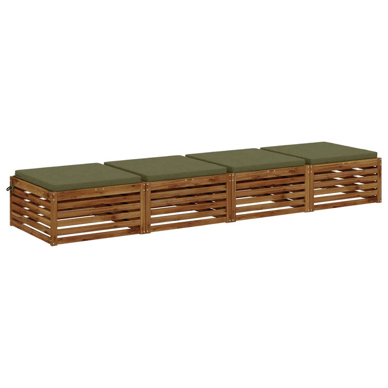 Seat Cushions SOEST 4 pcs 100% Polyester Olive Green