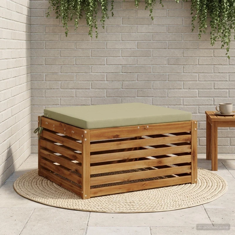 Seat Cushions SOEST 100% Polyester Light Green 70 x 70 x 5 cm