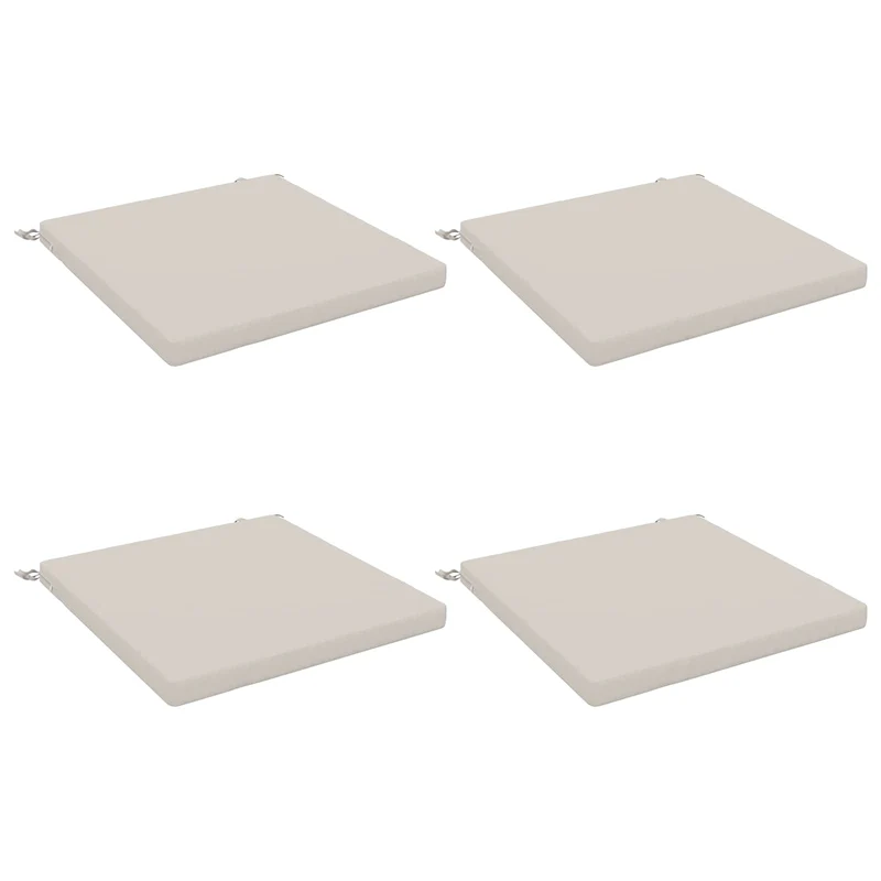 Seat Cushions SOEST 4 pcs 100% Polyester White 70 x 70 x 5 cm