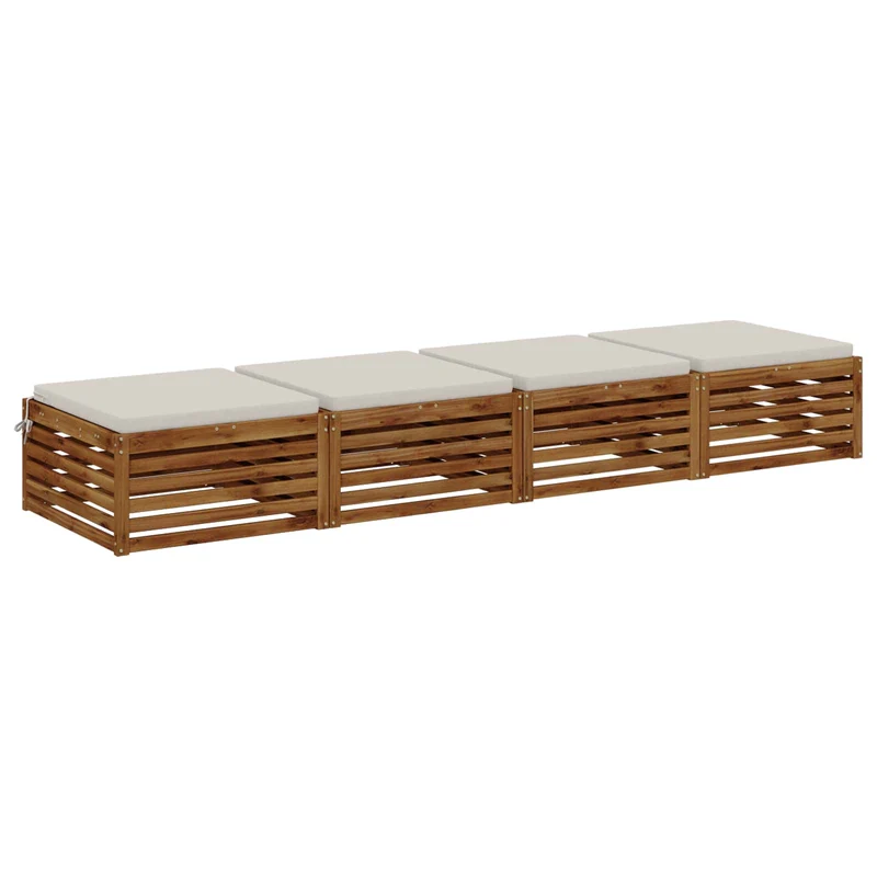 Seat Cushions SOEST 4 pcs 100% Polyester White 70 x 70 x 5 cm