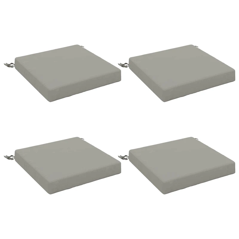 Seat Cushions SOEST 4 pcs 100% Polyester Grey 50 x 50 x 7 cm