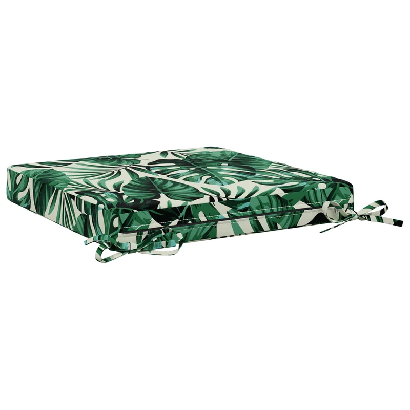 Seat Cushions SOEST 4 pcs 100% Polyester Leaf Pattern