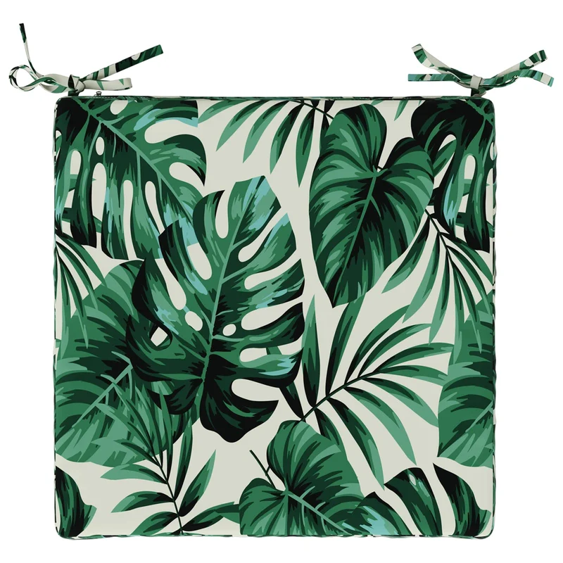 Seat Cushions SOEST 4 pcs 100% Polyester Leaf Pattern