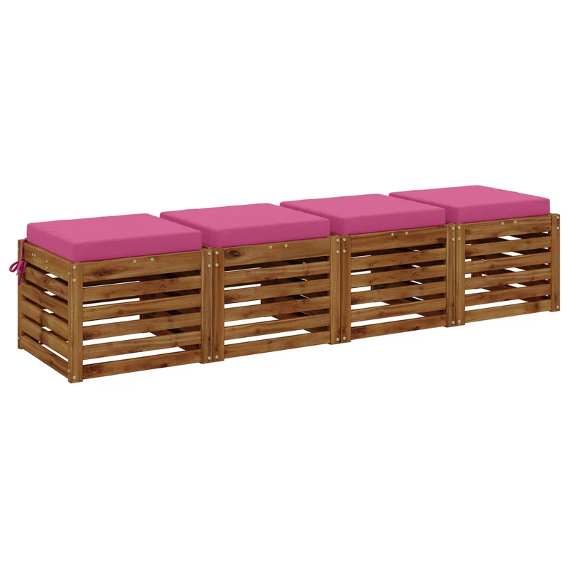 Seat Cushions SOEST 4 pcs 100% Polyester Pink 50 x 50 x 7 cm