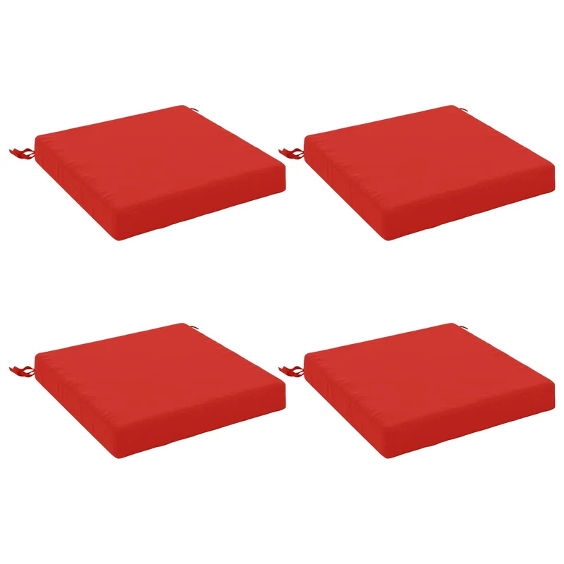 Seat Cushions SOEST 4 pcs 100% Polyester Red 50 x 50 x 7 cm