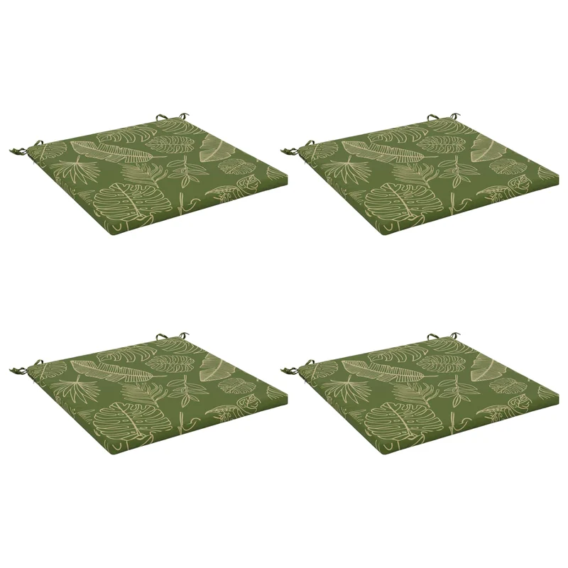 Seat Cushions SOEST 4 pcs 100% Polyester Leaf Design
