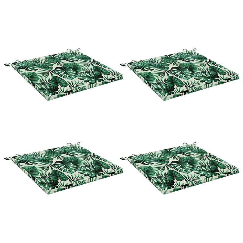 Seat Cushions SOEST 4 pcs 100% Polyester Leaf Pattern
