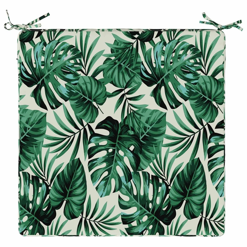 Seat Cushions SOEST 4 pcs 100% Polyester Leaf Pattern