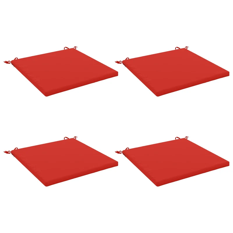 Seat Cushions SOEST 4 pcs 100% Polyester Red 60 x 60 x 3 cm