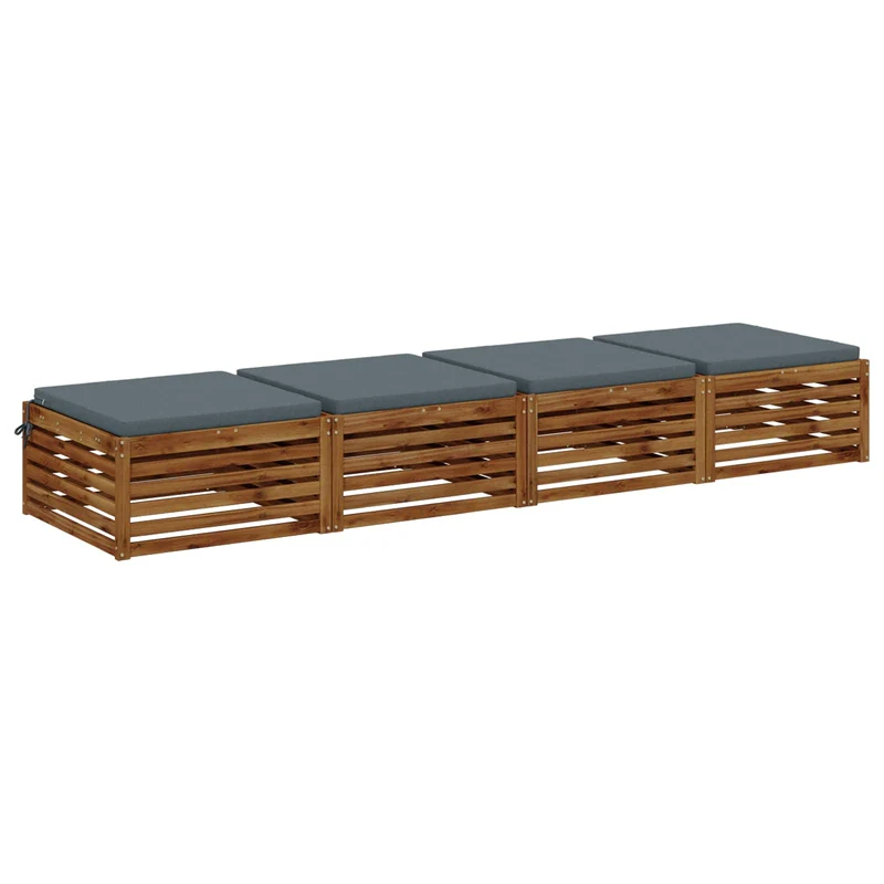 Seat Cushions SOEST 4 pcs 100% Polyester Blue 70 x 70 x 5 cm