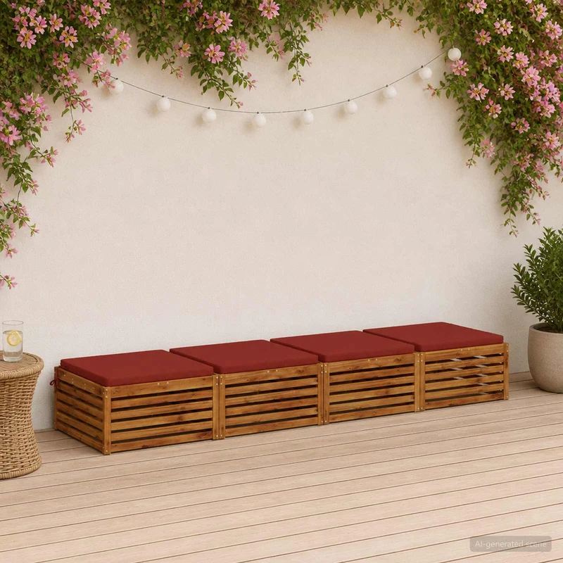 Seat Cushions SOEST 4 pcs 100% Polyester Red 70 x 70 x 5 cm