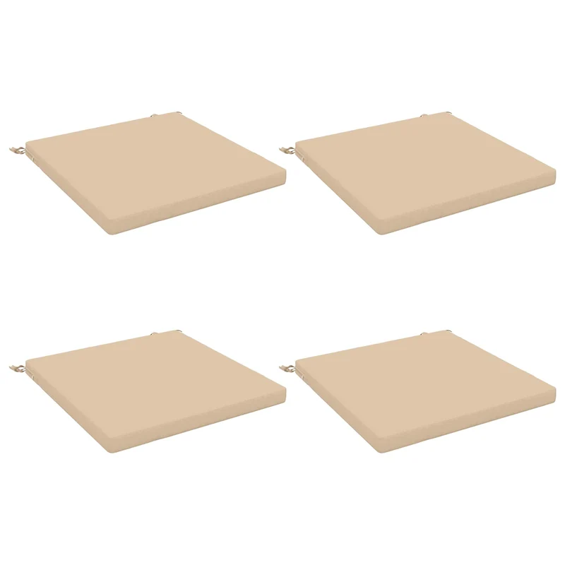 Seat Cushions SOEST 4 pcs 100% Polyester Cream 70 x 70 x 5 cm