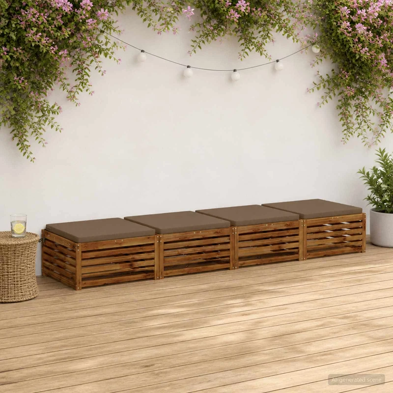 Seat Cushions SOEST 4 pcs 100% Polyester Taupe 60 x 60 x 5 cm