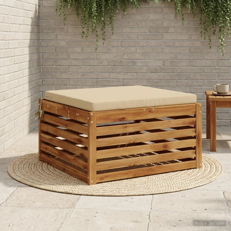 Seat Cushions SOEST 100% Polyester Beige 70 x 70 x 5 cm