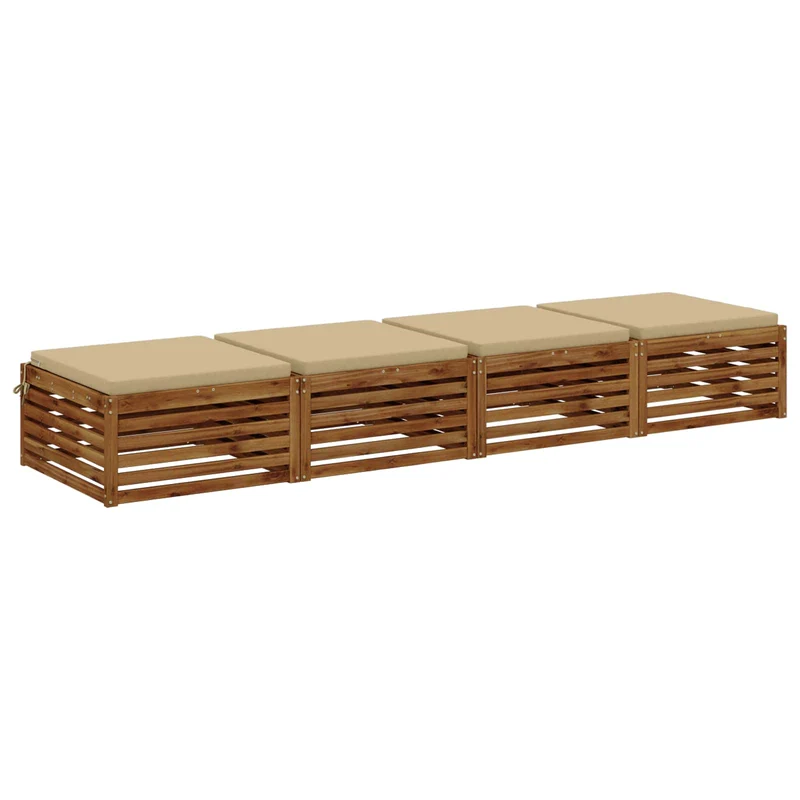 Seat Cushions SOEST 4 pcs 100% Polyester Beige 70 x 70 x 5 cm