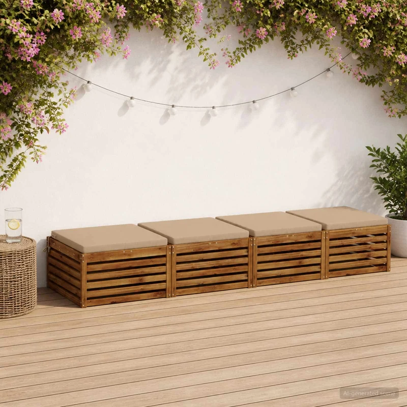 Seat Cushions SOEST 4 pcs 100% Polyester Sand 60 x 60 x 5 cm