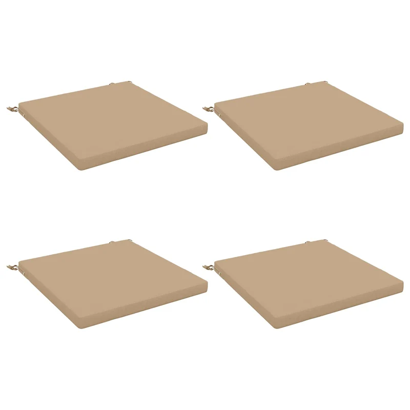 Seat Cushions SOEST 4 pcs 100% Polyester Sand 60 x 60 x 5 cm