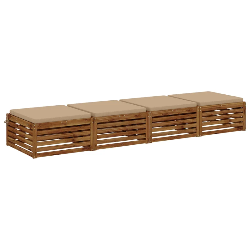 Seat Cushions SOEST 4 pcs 100% Polyester Sand 60 x 60 x 5 cm