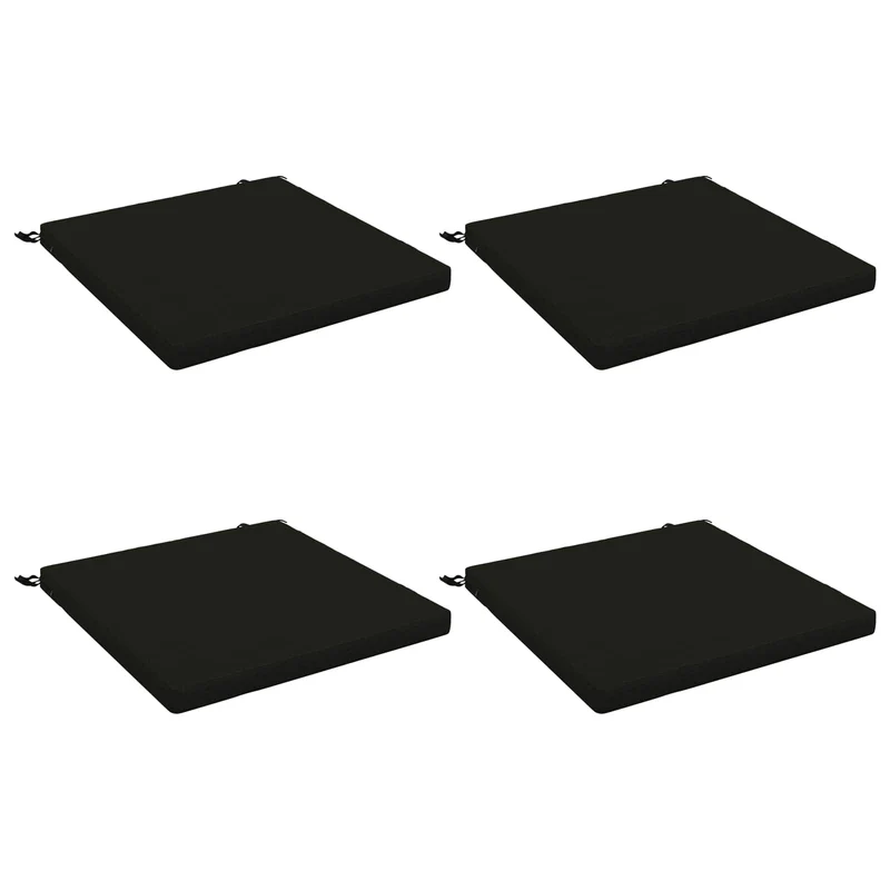 Seat Cushions SOEST 4 pcs 100% Polyester Black 60 x 60 x 5 cm