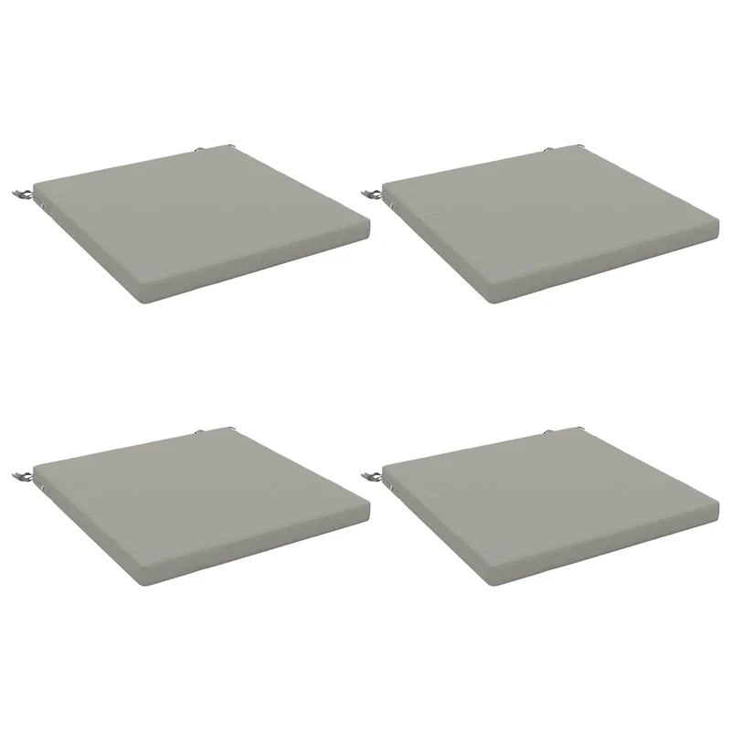 Seat Cushions SOEST 4 pcs 100% Polyester Grey 70 x 70 x 5 cm