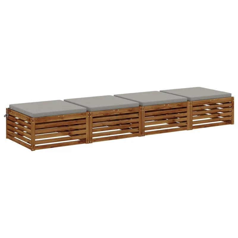 Seat Cushions SOEST 4 pcs 100% Polyester Grey 70 x 70 x 5 cm