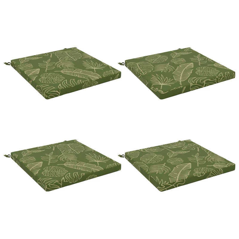 Seat Cushions SOEST 4 pcs 100% Polyester Leaf Design