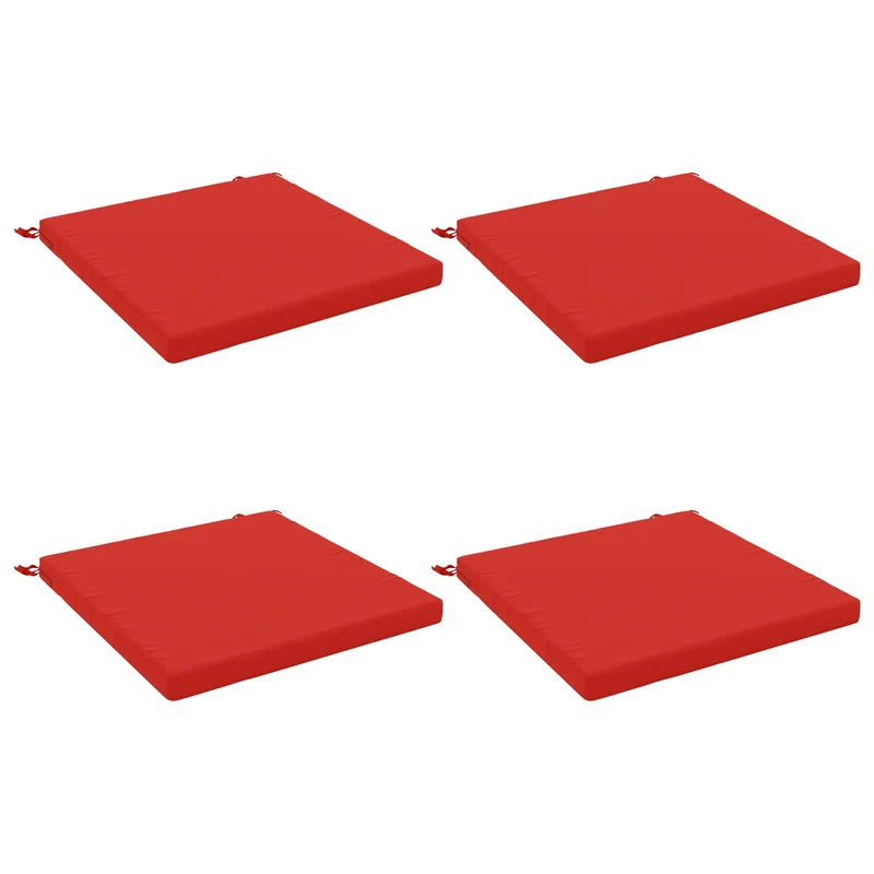 Seat Cushions SOEST 4 pcs 100% Polyester Red 70 x 70 x 5 cm